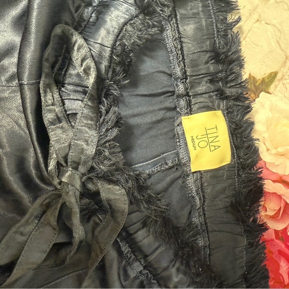 Navy Satin trouser Pants size M - Picture 4 of 7